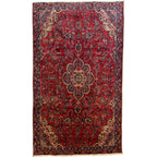 267 x 157 cm Persian Hand-Knotted Wool Rug – Red Floral Medallion