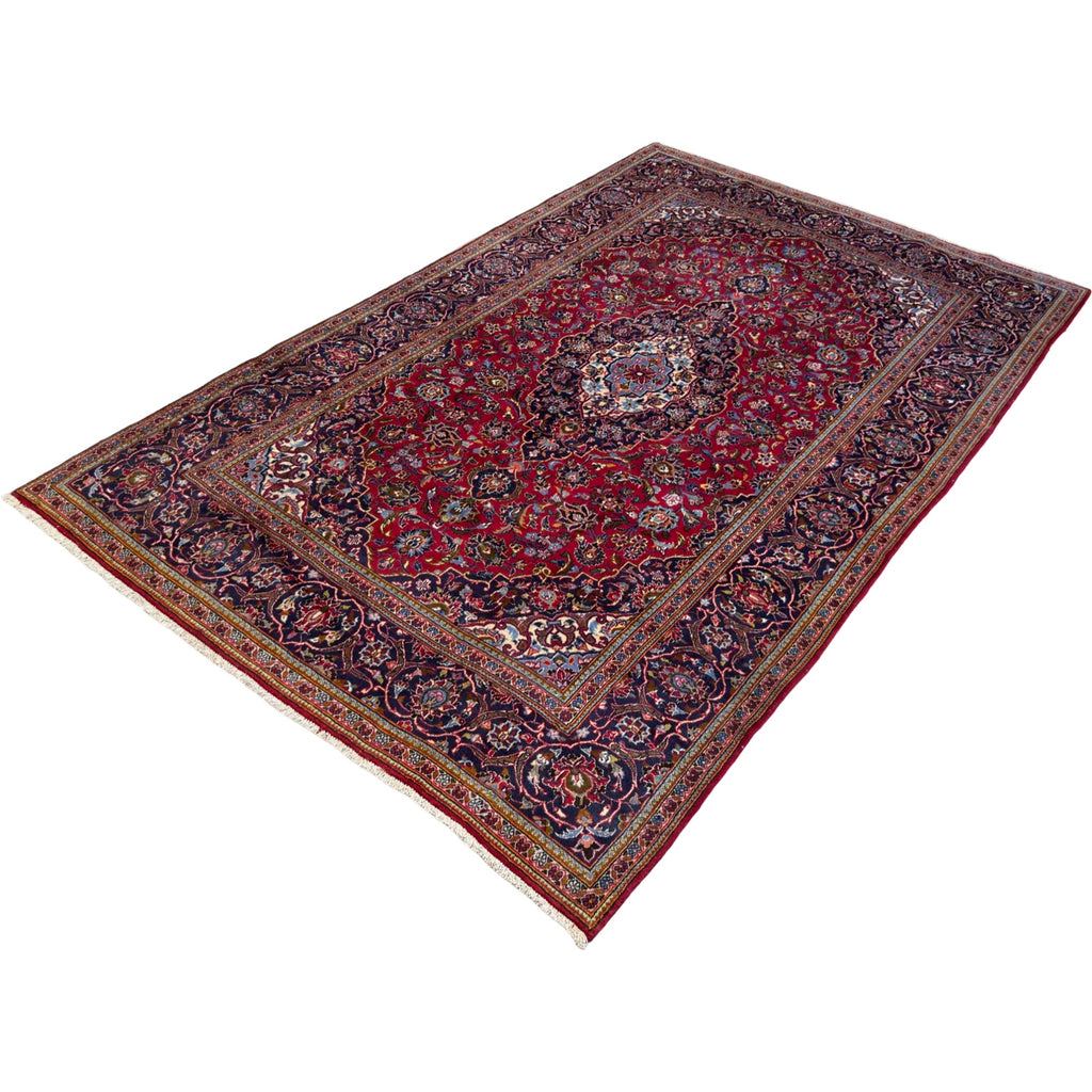 315 x 200 cm Hand Knotted Red Persian Kashan – Wool Rug
