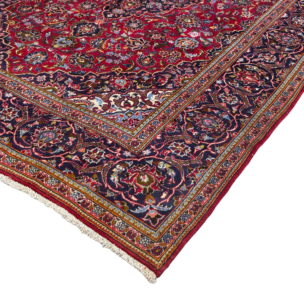 315 x 200 cm Hand Knotted Red Persian Kashan – Wool Rug