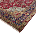 290 x 200 cm Persian Tabriz Hand-Knotted Wool Rug – Red & Navy