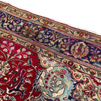 290 x 200 cm Persian Tabriz Hand-Knotted Wool Rug – Red & Navy