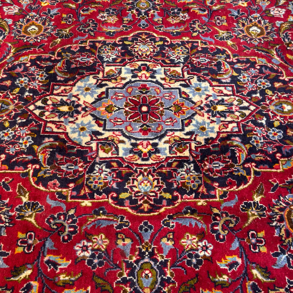 315 x 200 cm Hand Knotted Red Persian Kashan – Wool Rug