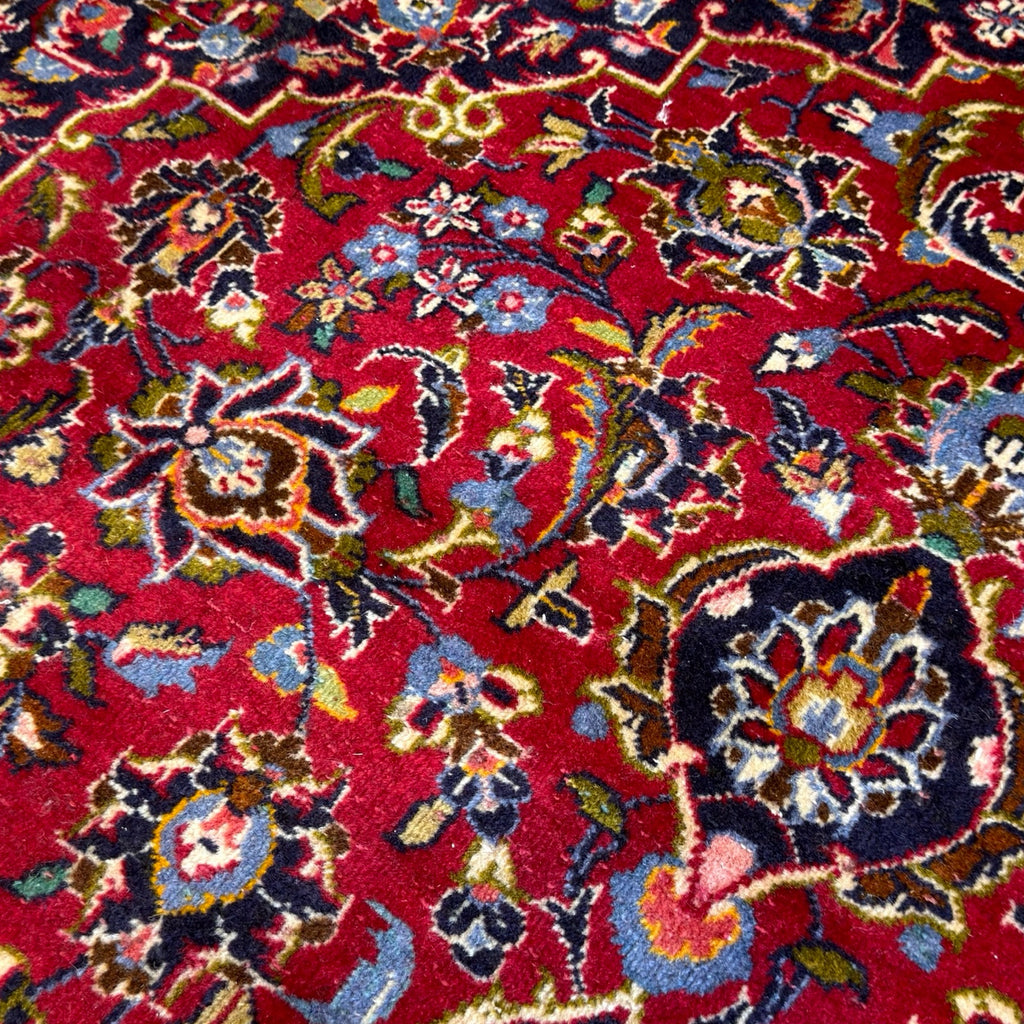 315 x 200 cm Hand Knotted Red Persian Kashan – Wool Rug