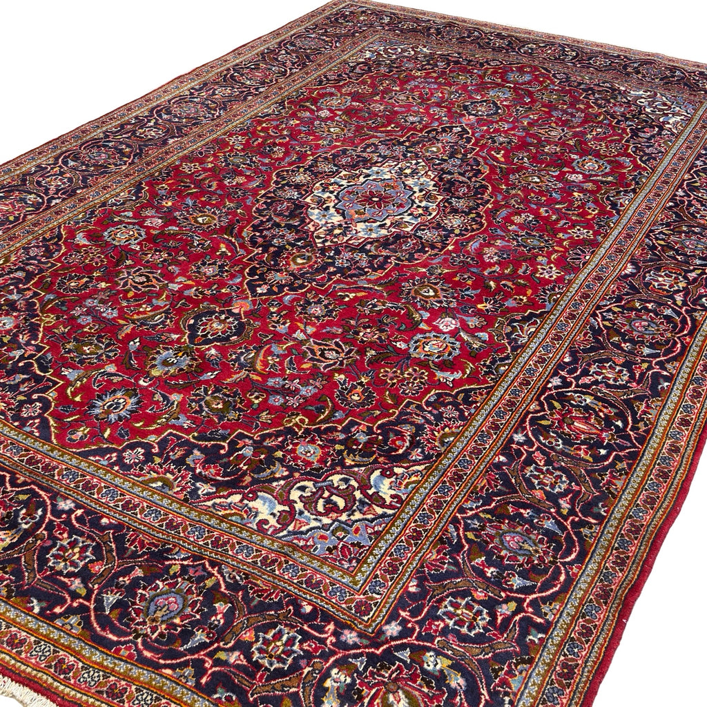 315 x 200 cm Hand Knotted Red Persian Kashan – Wool Rug