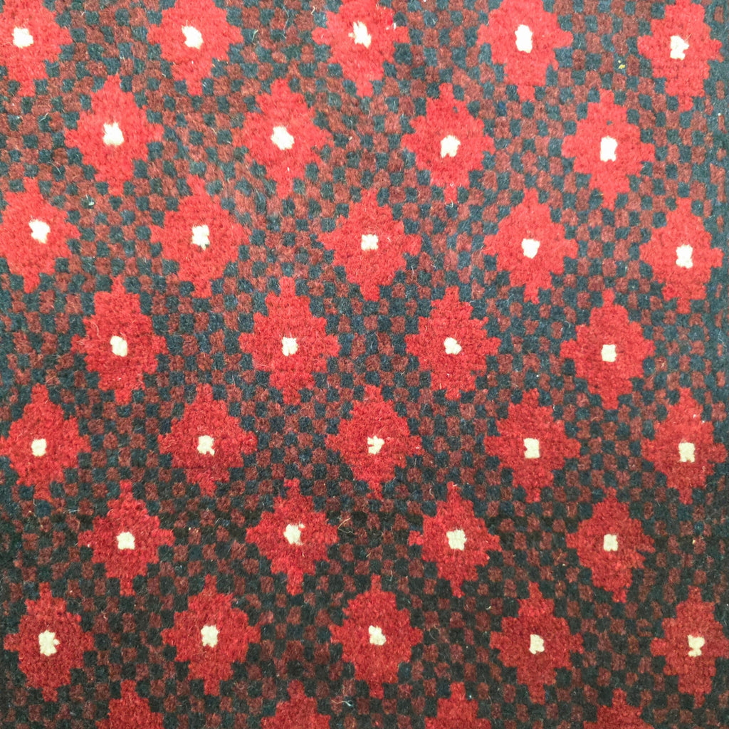 100 x 50 cm Hand-Knotted Red Afghan Akche