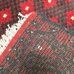 100 x 50 cm Hand-Knotted Red Afghan Akche