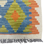 238 x 72 cm Hand-Woven Afghan Kilim Runner Rug – Wool Flatweave