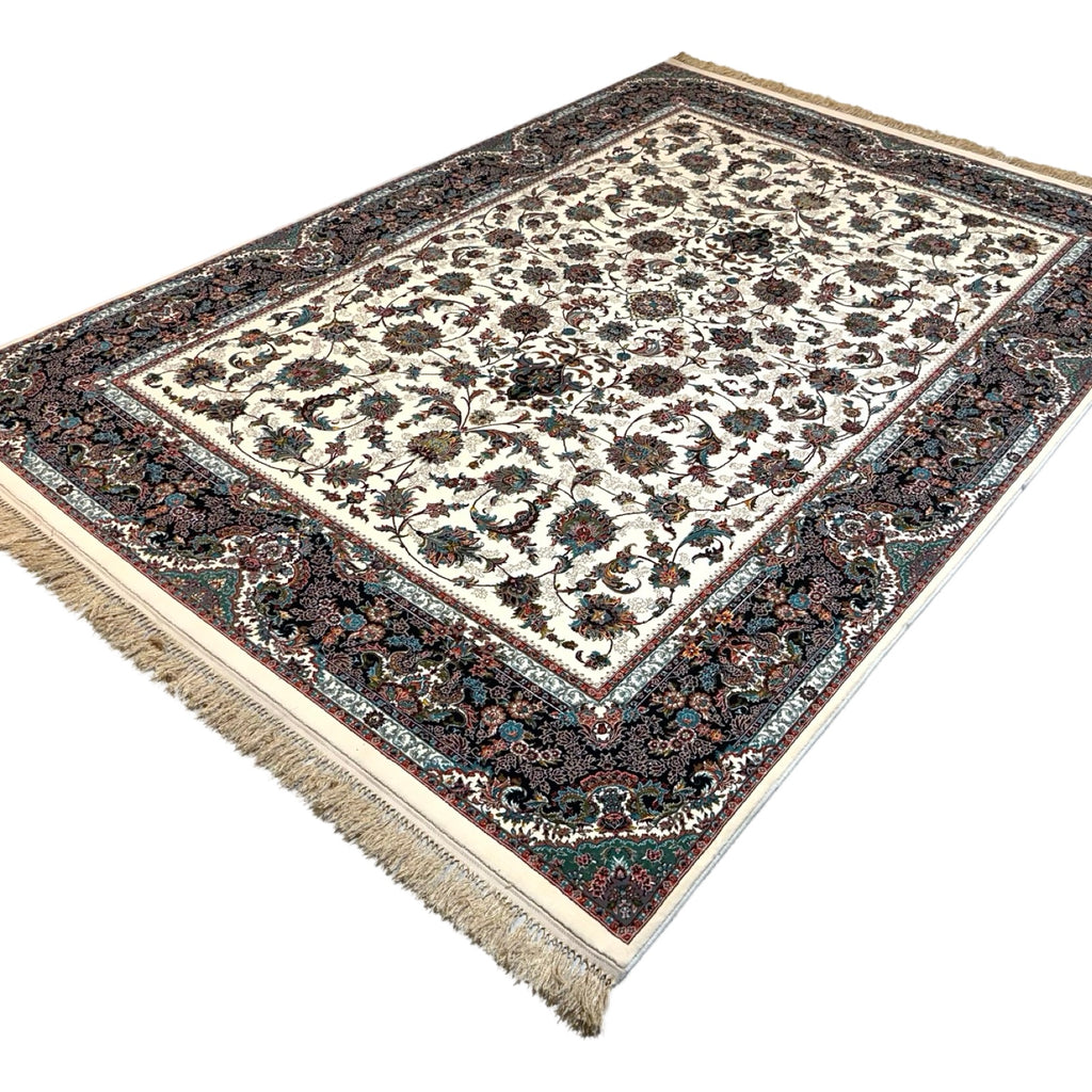 350 x 250 cm Cream Persian All Over Tabriz Floral Rug