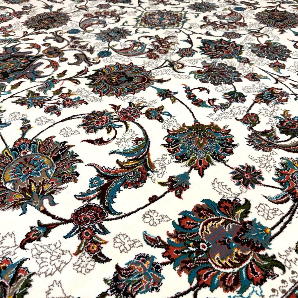 350 x 250 cm Cream Persian All Over Tabriz Floral Rug