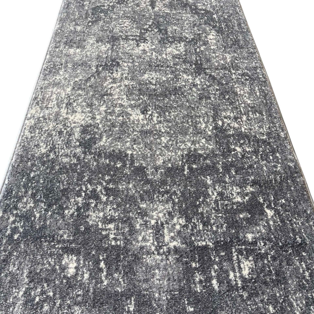 400 x 80 cm Modern Dark Grey Turkish Machine Made Runner Rug