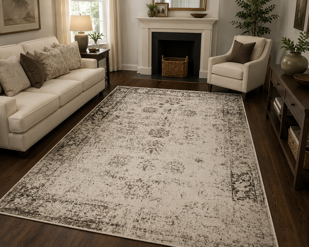 230 x 160 cm Persian Tabriz Design Machine-Made Rug