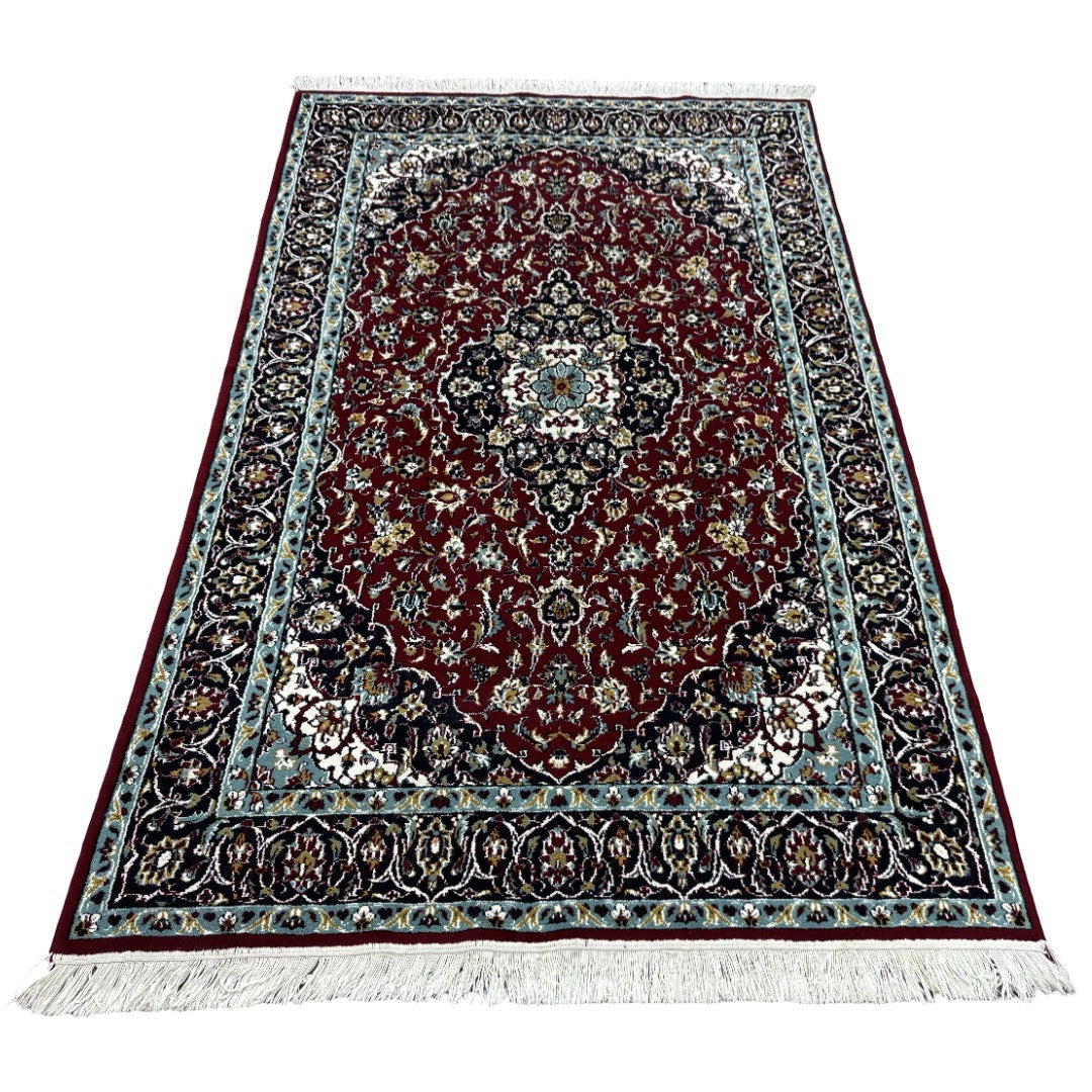 230 x 140 cm Maroon & Navy Kashan Design Area Rug