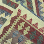 510 x 82 cm Hand-Woven Afghan Kilim Runner Rug – Wool Flatweave