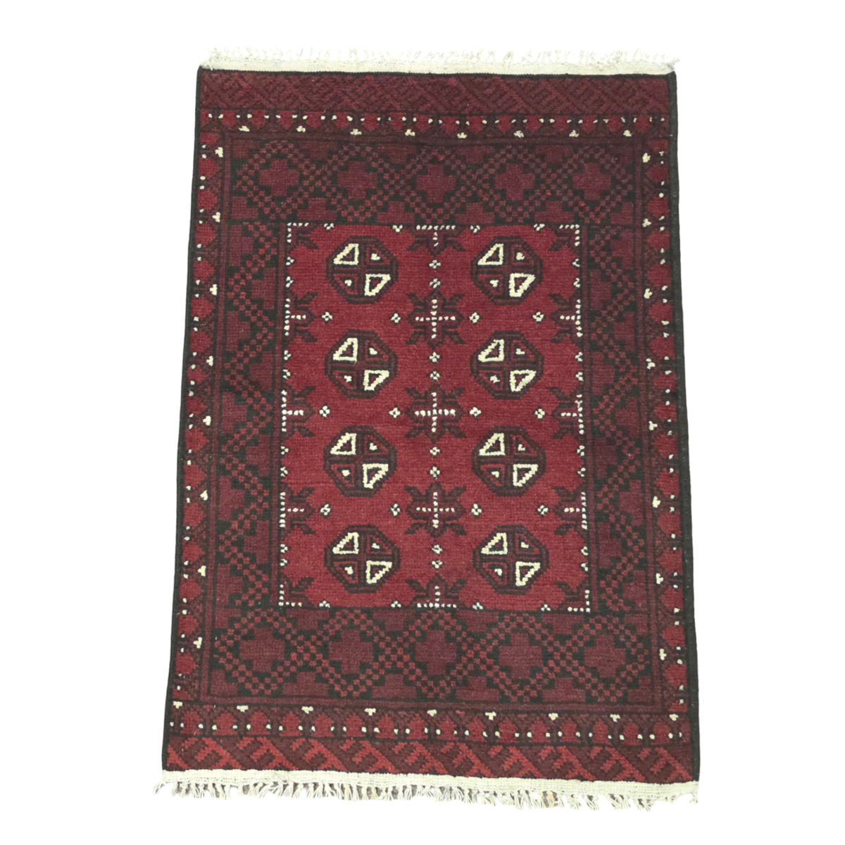 112 x 80 cm Hand-Woven Red Afghan Akche