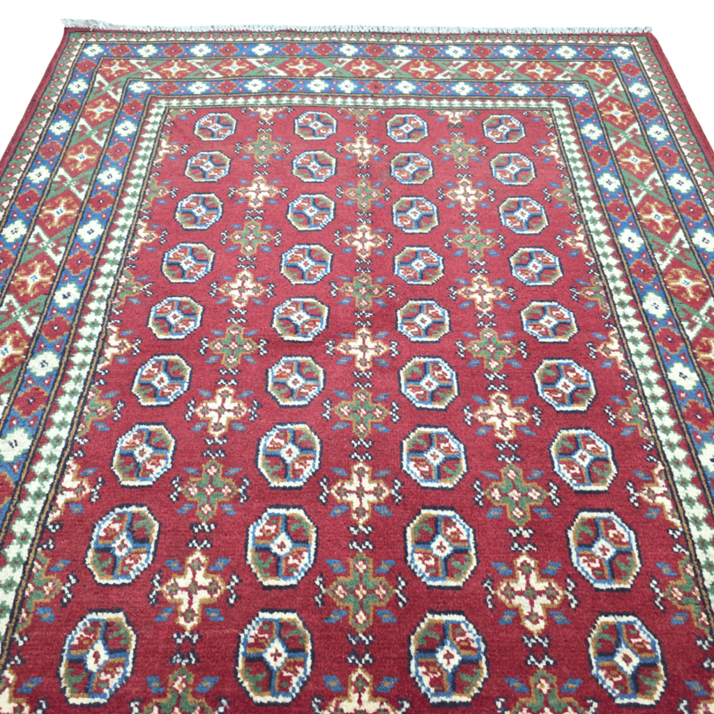 204 x 148 cm Hand-Woven Afghan Akche Rug