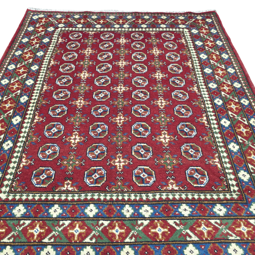 204 x 148 cm Hand-Woven Afghan Akche Rug