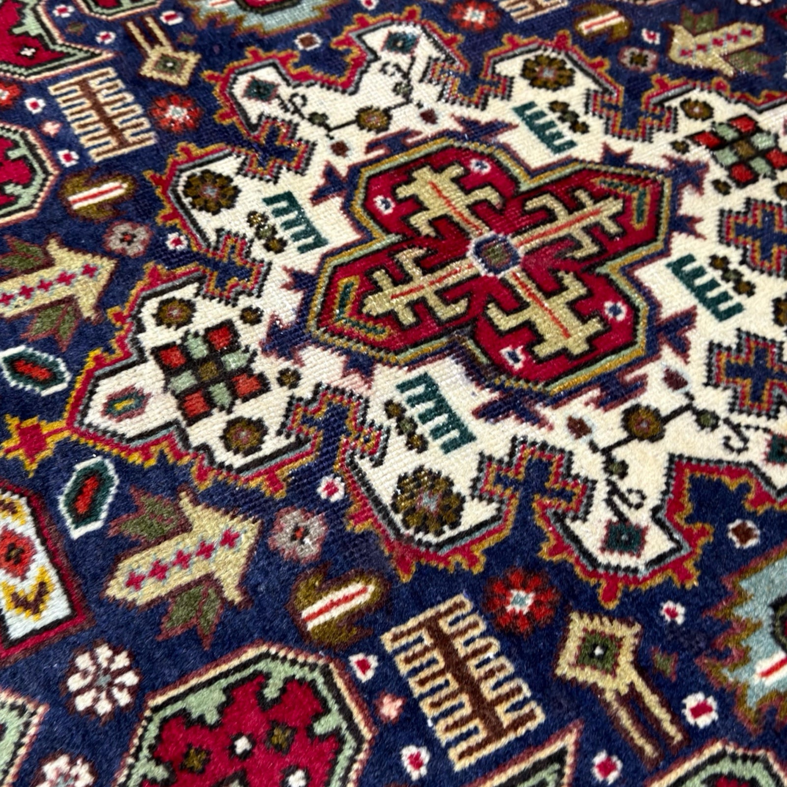 280 x 200 cm Hand-Knotted Persian Geometric Tabriz Rug