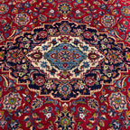 303 x 190 cm Hand-Knotted Persian Kashan Floral Medallion Rug