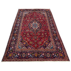 303 x 190 cm Hand-Knotted Persian Kashan Floral Medallion Rug
