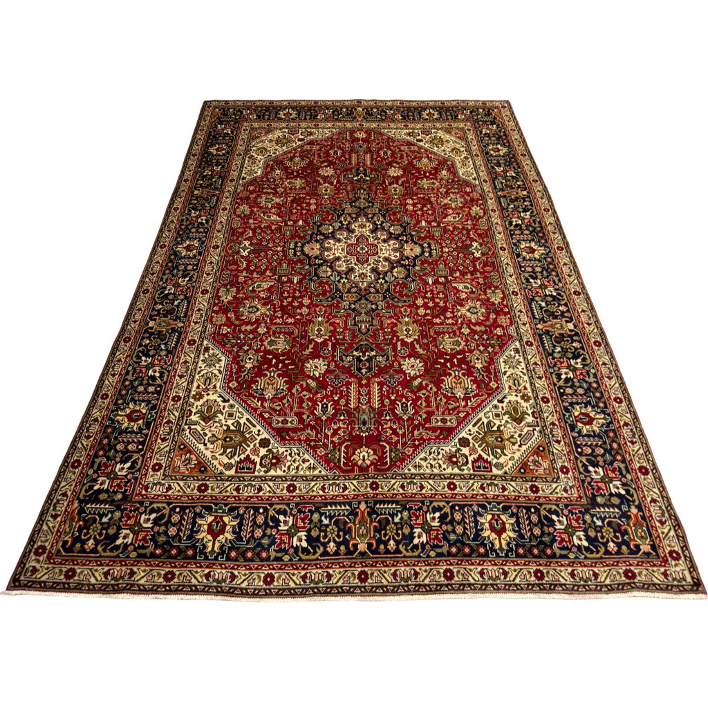 305 x 200 cm Hand-Knotted Persian Tabriz Geometric Rug