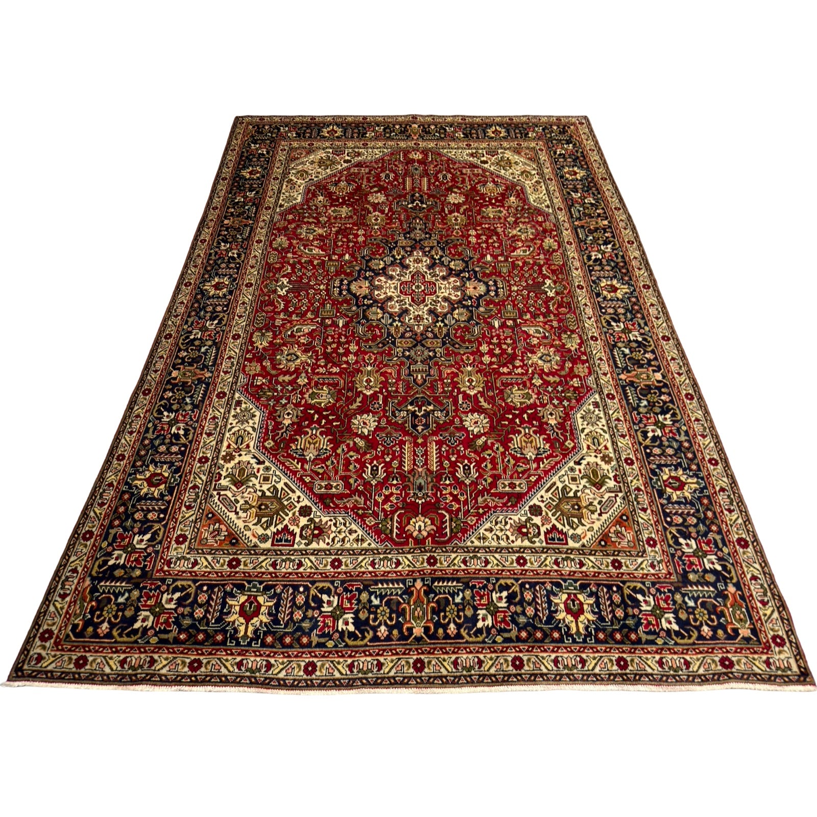 305 x 200 cm Hand-Knotted Persian Tabriz Geometric Rug