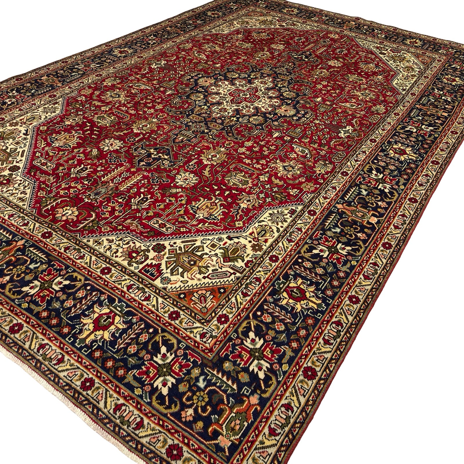 305 x 200 cm Hand-Knotted Persian Tabriz Geometric Rug