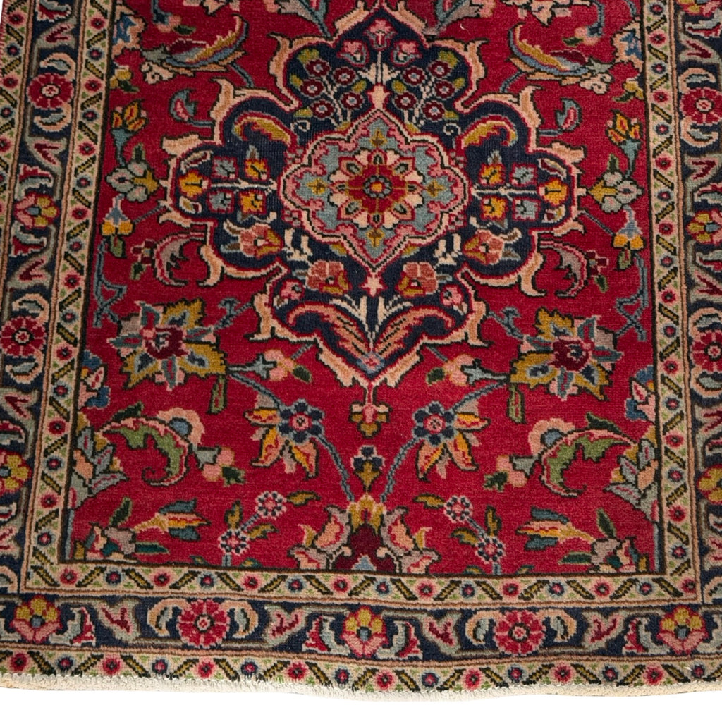 412 x 78 cm Hand-Knotted Persian Kashan Runner Rug