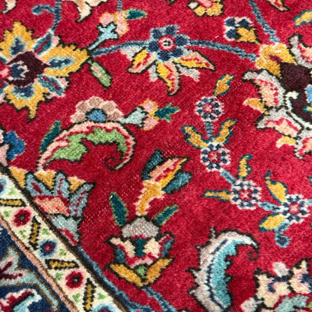 412 x 78 cm Hand-Knotted Persian Kashan Runner Rug