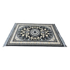 Grey and ivory Persian rug detail