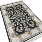 Ivory and charcoal Persian rug detail