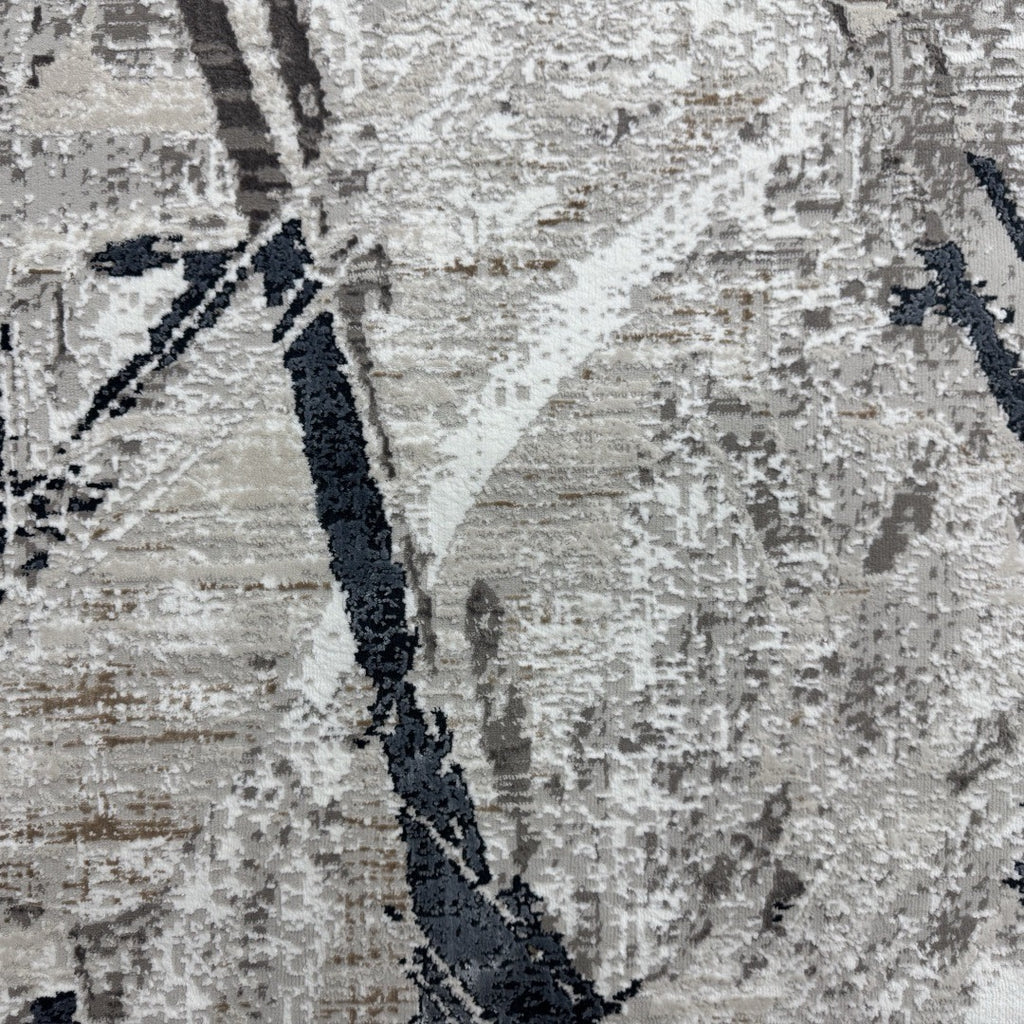 180 x 120 cm Grey Modern Ink Flow Turkish Rug