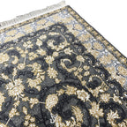 Ivory and grey Persian rug detail
