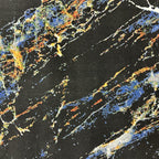 180 x 120 cm Black Blue Cosmic Marble Pattern Turkish Rug