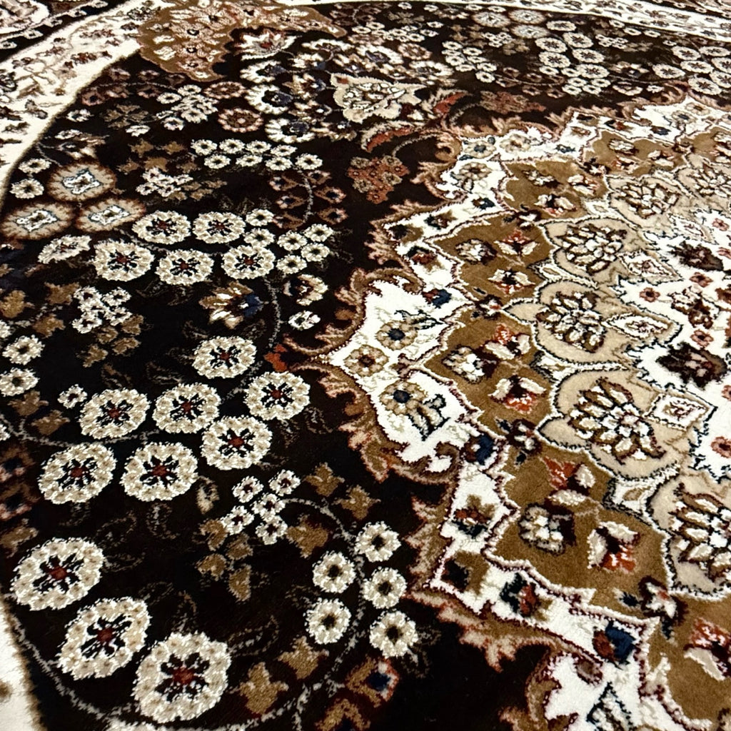 340 x 240 cm Machine Made Persian Design Brown Rug