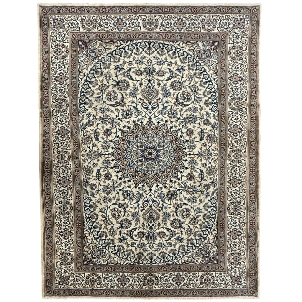 345 x 241 cm Hand Knotted Persian Nain 9la – Silk And Wool Rug