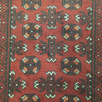 108 x 80 cm Hand-Woven Red Afghan Akche