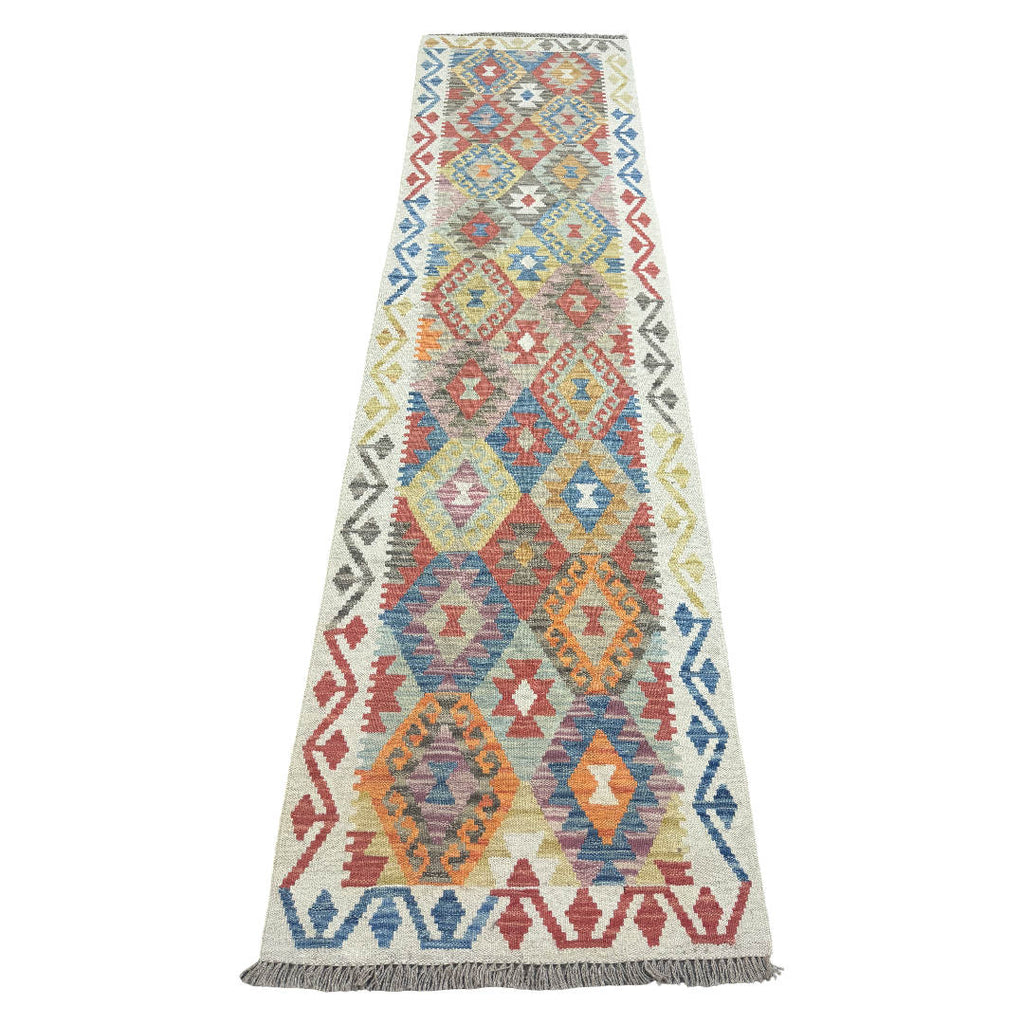 274 x 73 cm Hand-Woven Afghan Kilim Runner Rug