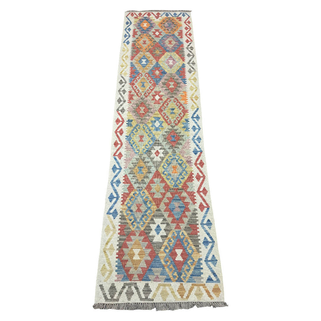 274 x 73 cm Hand-Woven Afghan Kilim Runner Rug