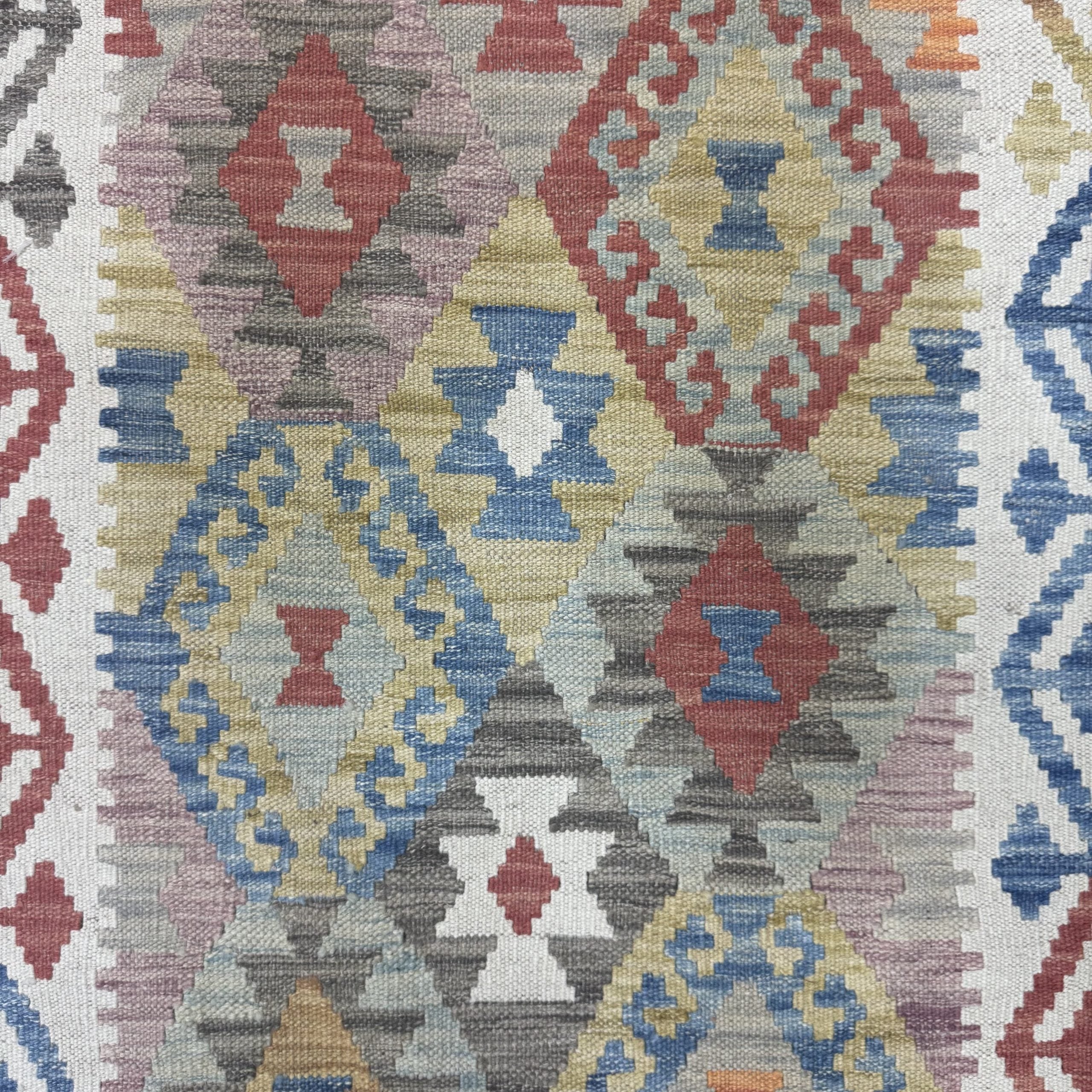 274 x 73 cm Hand-Woven Afghan Kilim Runner Rug