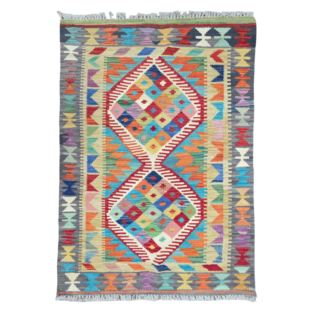 125 x 84 cm Hand Woven Afghan Kilim Rug