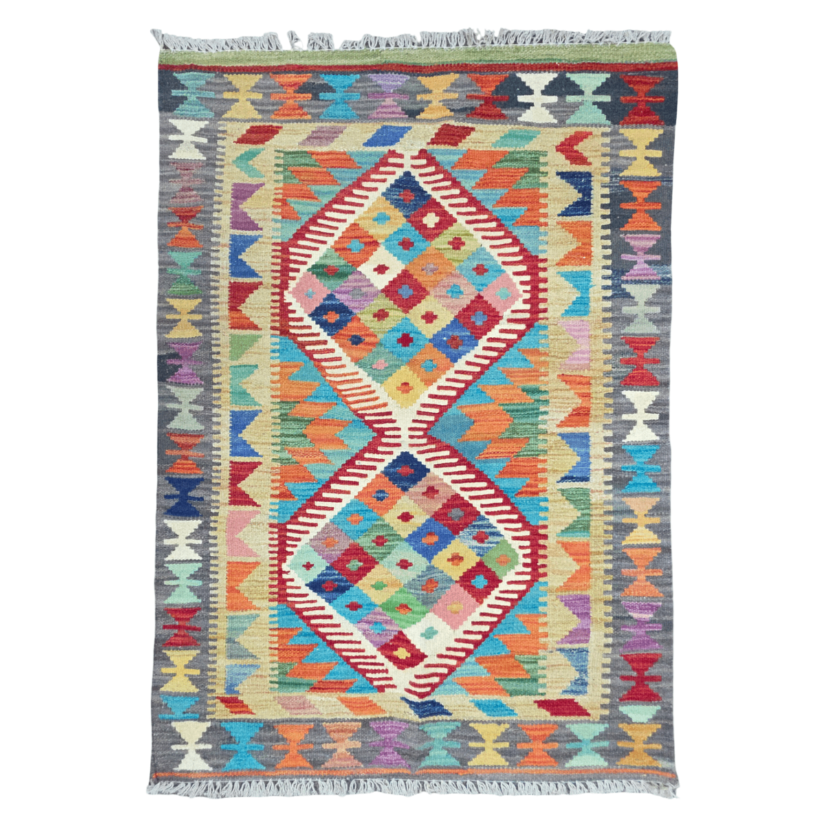 125 x 84 cm Hand Woven Afghan Kilim Rug