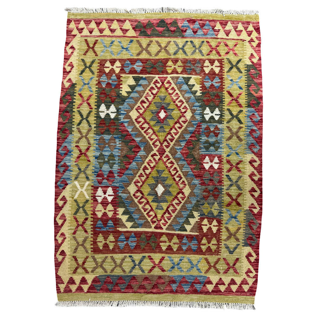 147 x 103 cm Hand-Woven Afghan Kilim Rug