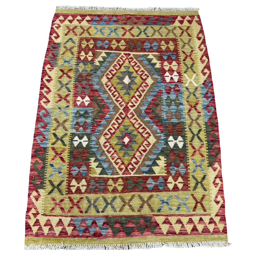 147 x 103 cm Hand-Woven Afghan Kilim Rug