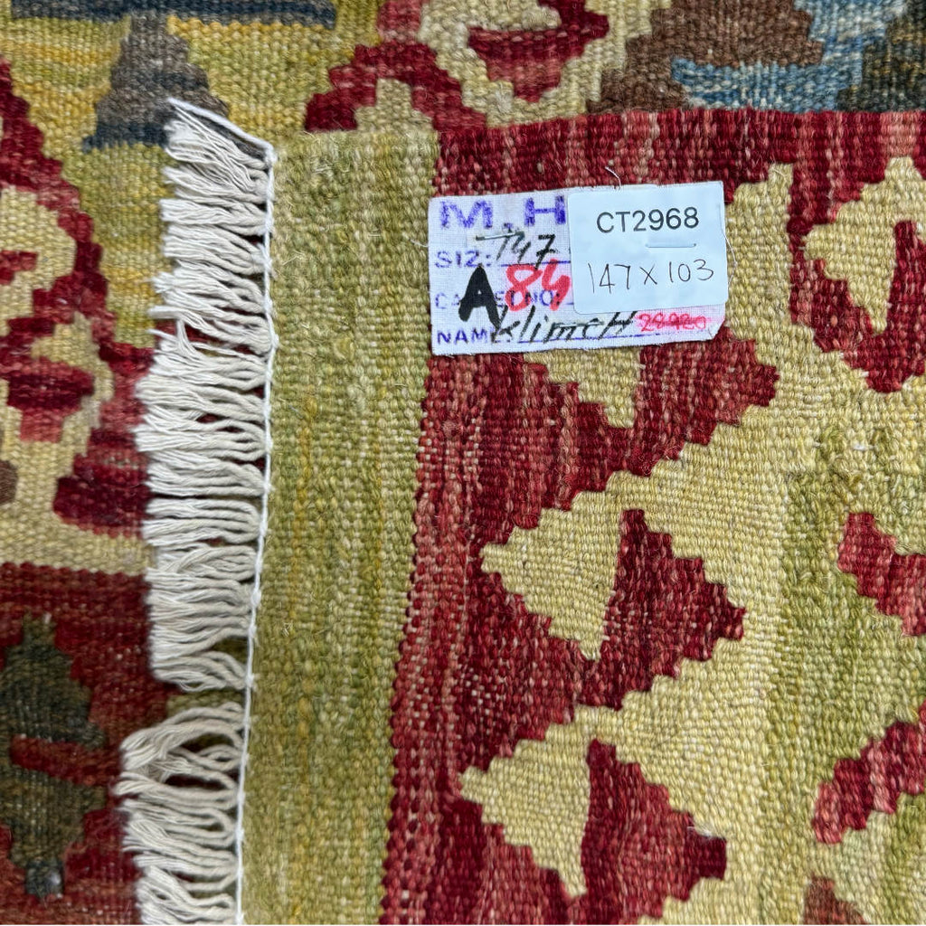 147 x 103 cm Hand-Woven Afghan Kilim Rug