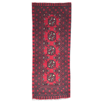 140 x 53 cm Hand-Knotted Red Bokhara Afghan Akche