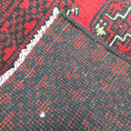 140 x 53 cm Hand-Knotted Red Bokhara Afghan Akche