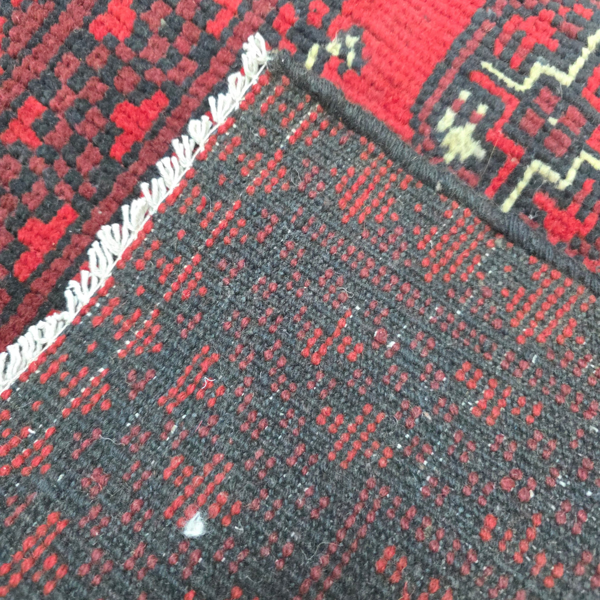 140 x 53 cm Hand-Knotted Red Bokhara Afghan Akche