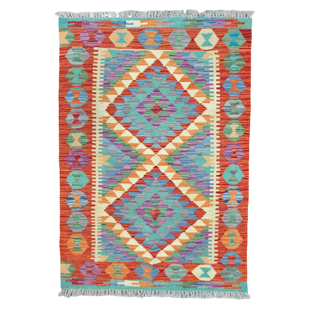 122 x 87 cm Hand Woven Afghan Kilim Rug