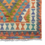 192 x 75 cm Hand-Woven Afghan Kilim Runner Rug – Wool Flatweave
