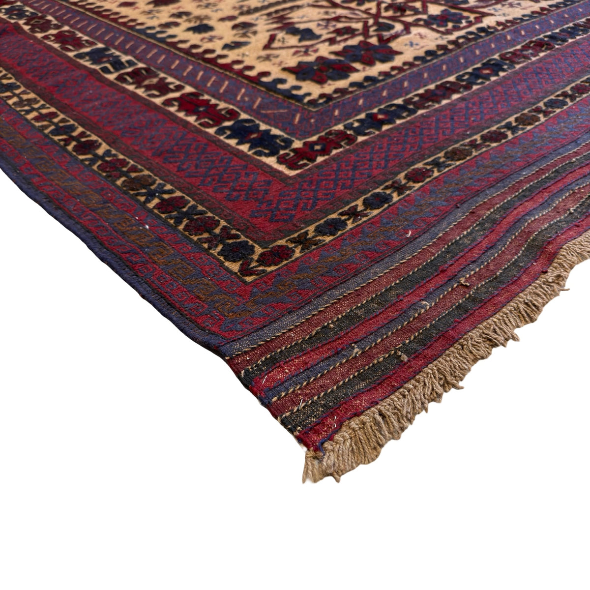 284 x 190 cm Afghan Kilim Barjesta with Bold Botanical Medallions – Handwoven Wool